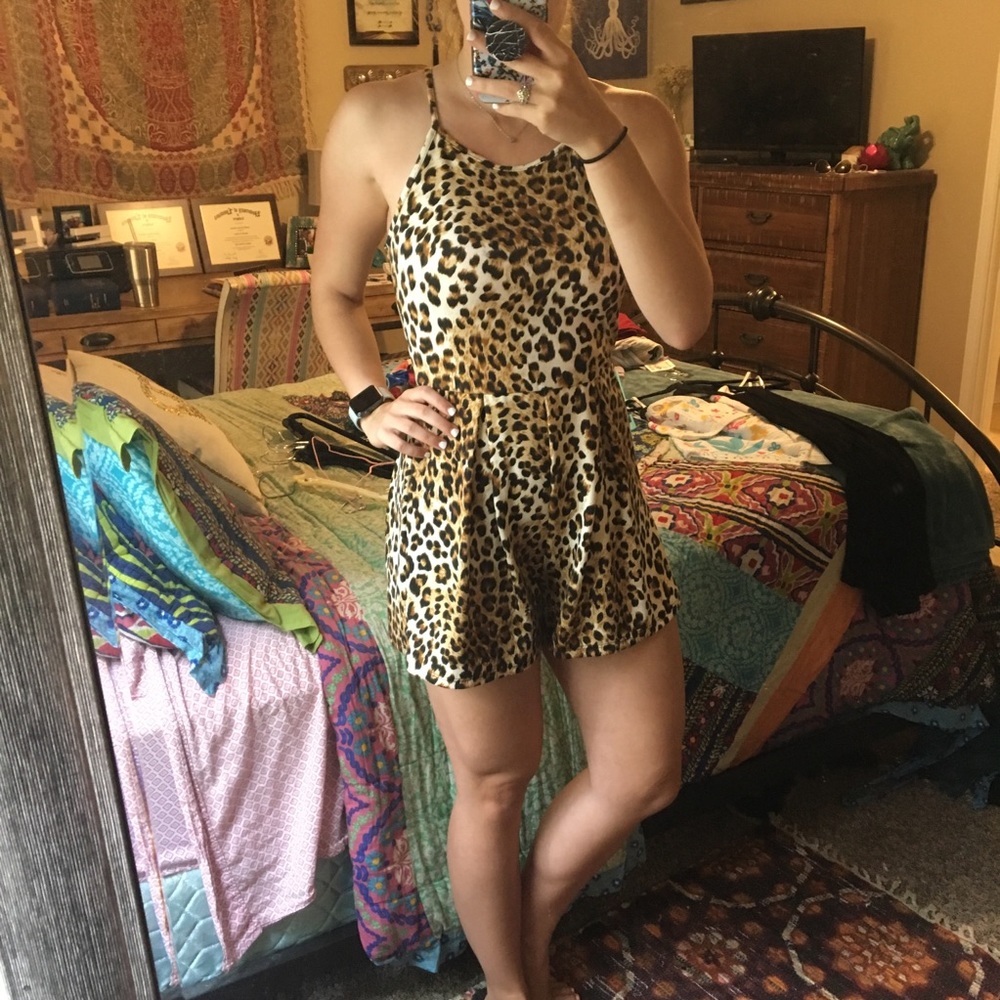 Cheetah print romper